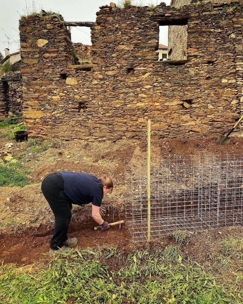 Julie is the master at digging the trench