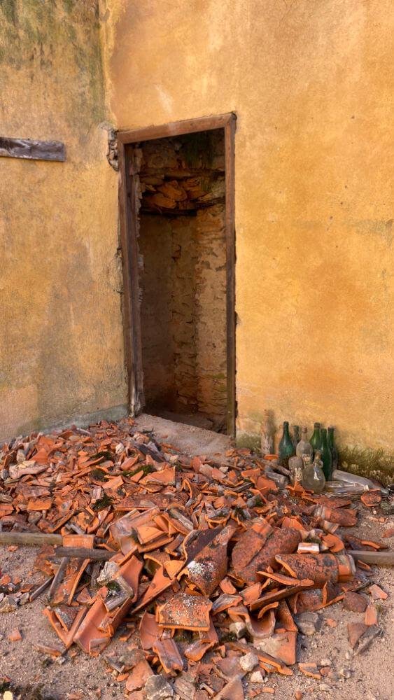 Tiles from the roof for Spare 'oom's floor