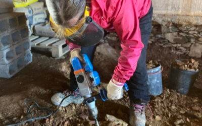 Laying our first limecrete floor